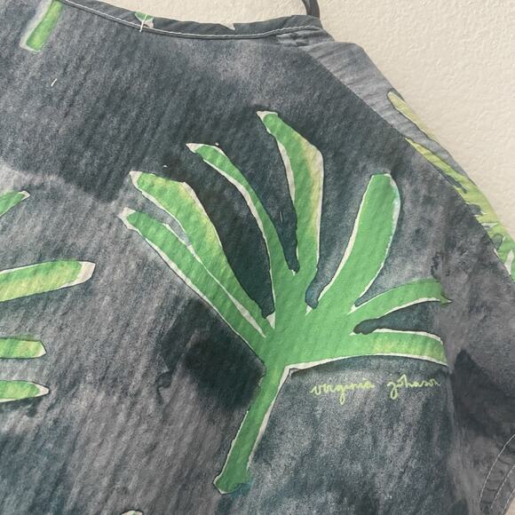 Virginia Johnson Dress Womens Size SMALL PETITE Blue Green Striped Cotton - Picture 7 of 7